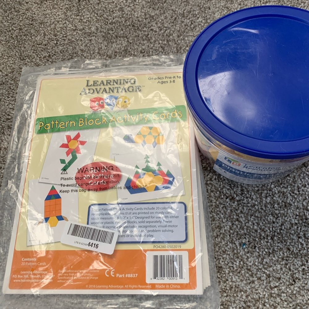 Learning Resources Pattern Block Activity Set Grades Pre-K - 3